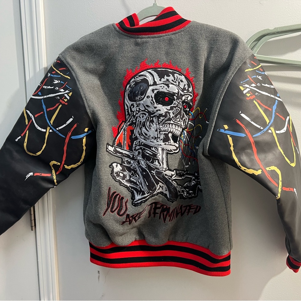 BRAND X YOU ARE TERMINATED VARSITY JACKET